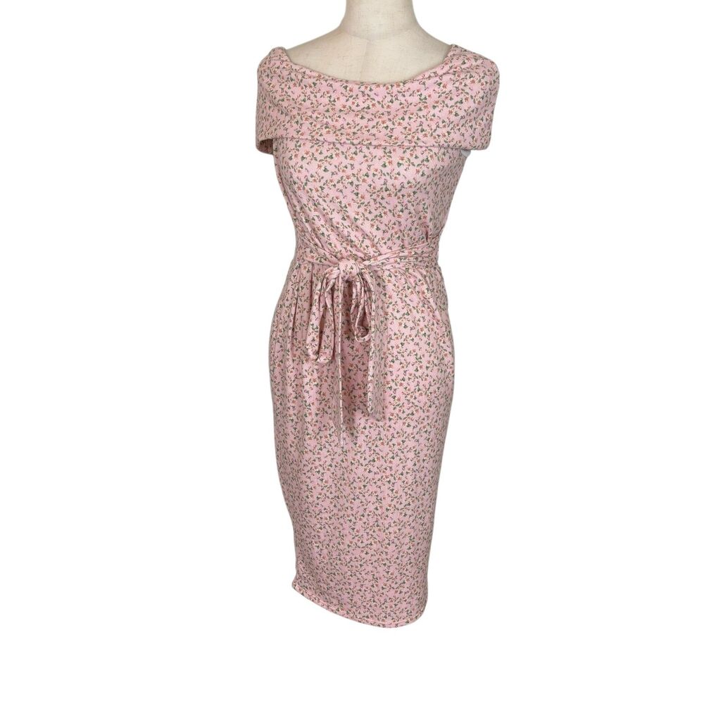 Pinkblush Pink Floral Off the Shoulder Midi Dress Women’s Maternity Small
